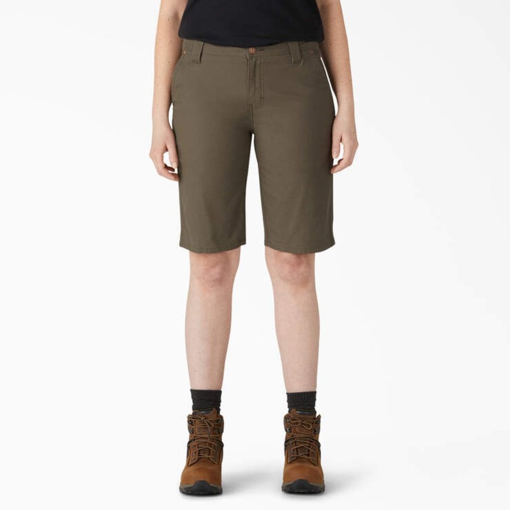 Dickies Women's Carpenter Shorts Rinsed Moss Green 16